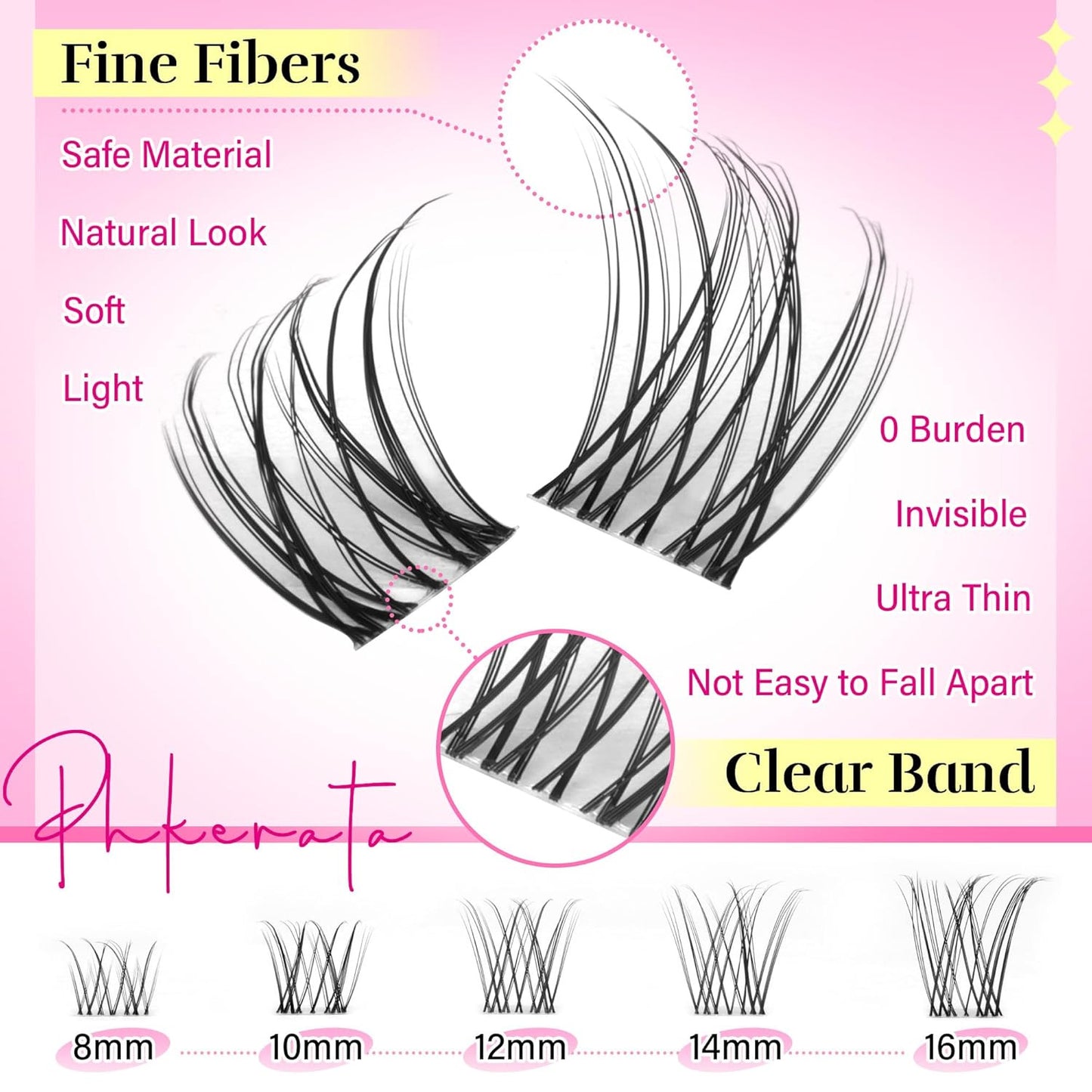 Natural Lash Clusters Invisible Band Eyelash Clusters Wispy Lashes Clusters 120