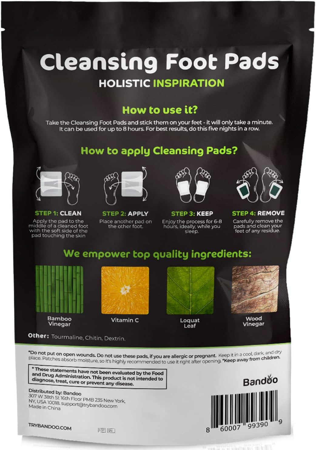 Original Deep Cleansing Foot Pads | Rana Pads | Premium Natural Bamboo Foot Pads