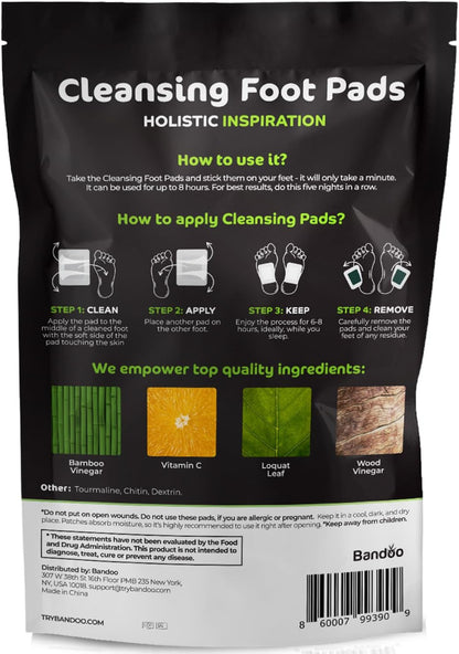 Original Deep Cleansing Foot Pads | Rana Pads | Premium Natural Bamboo Foot Pads