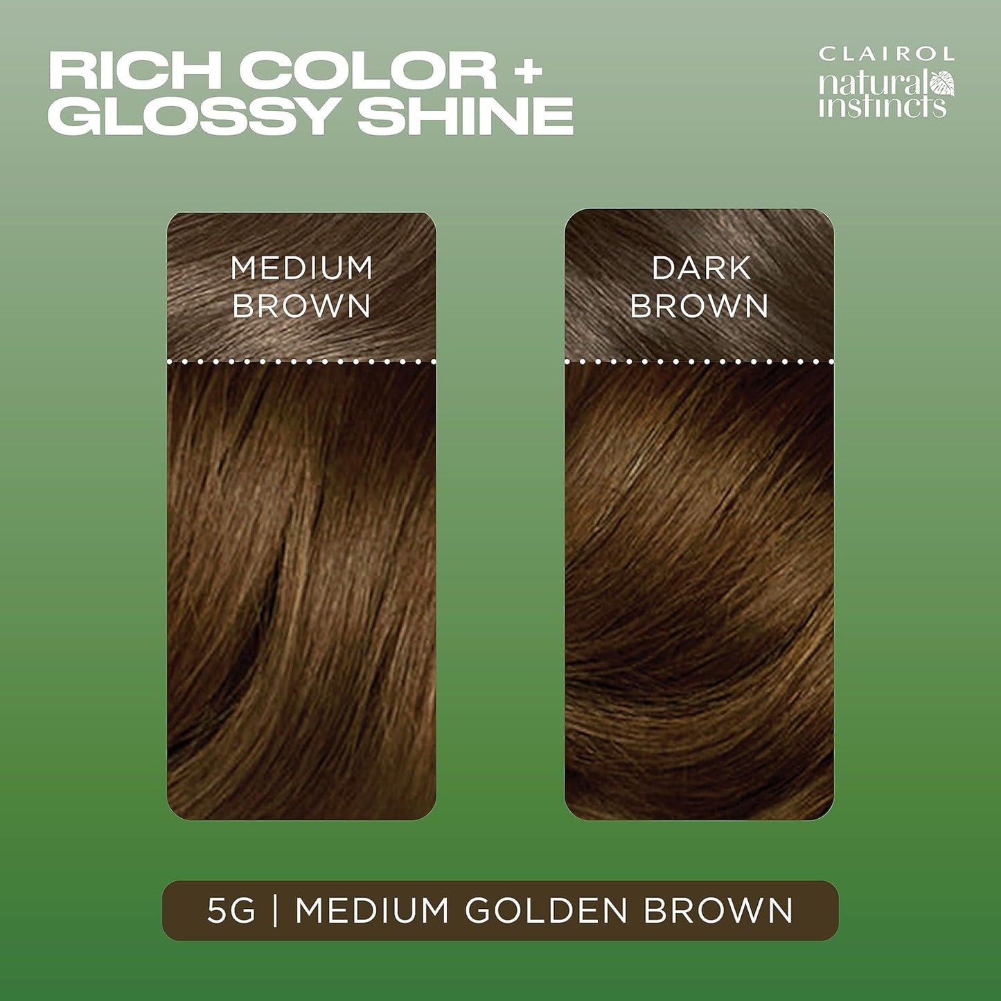 Natural Instincts Demi-Permanent Hair Dye, 5G Medium Golden Brown Hair Color, Pa