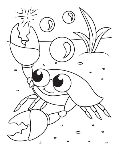 Ocean Coloring Book: Fish & Underwater Sea Animals to Color for Kids Ages 4-8 (C