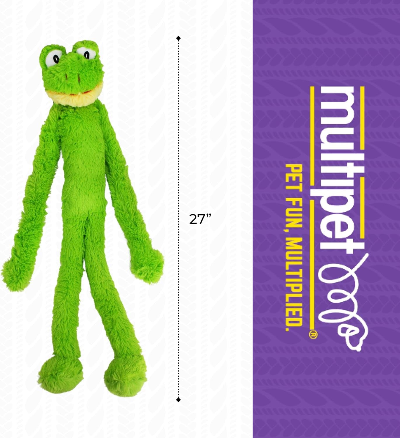 Swingin' Slevin Frog Dog Plush Toy - Squeaky Dog Toy for All Dogs - Extra Soft P