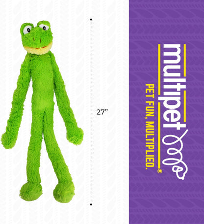 Swingin' Slevin Frog Dog Plush Toy - Squeaky Dog Toy for All Dogs - Extra Soft P