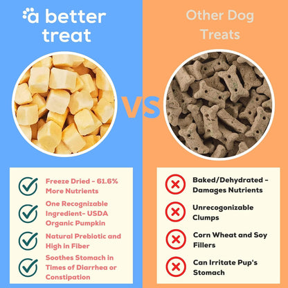 – Freeze Dried Organic Pumpkin Dog and Cat Treats, Organic, Single Ingredient |