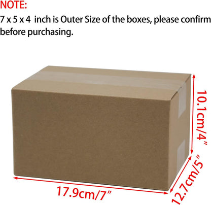 7X5X4 Inches Shipping Boxes, Brown Corrugated Cardboard Boxes for Small Bussines