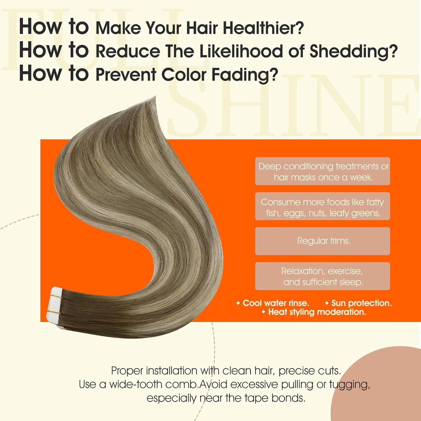 Tape Ins Human Hair Extensions Color 7 Brown Fading to 1000 Blonde and 7 Tape in