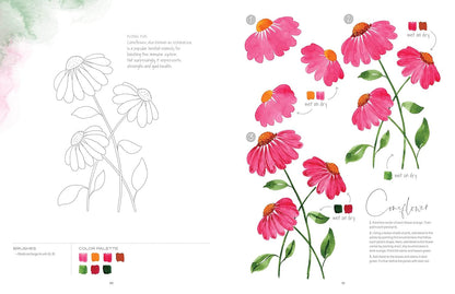 Watercolor the Easy Way Flowers: Step-By-Step Tutorials for 50 Flowers, Wreaths,