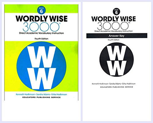 Wordly Wise 3000 Fourth Edition Student Edition + Answer Key Set Grade 6
