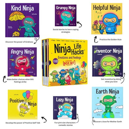 Ninja Life Hacks Emotions and Feelings 8 Book Box Set (Books 1-8: Angry, Invento