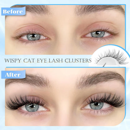 Wispy Lash Clusters Natural Eyelash Clusters 7-15 Mm C Curvature Eyelash Cluster