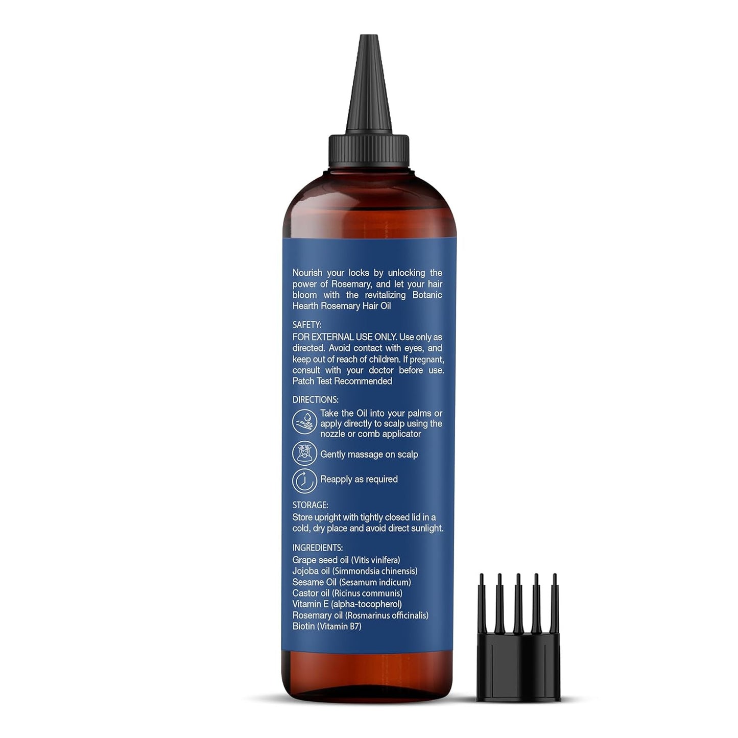 100% Pure Rosemary Oil for Hair Growth (6.7 Fl Oz)| Infused with Biotin, Jojoba