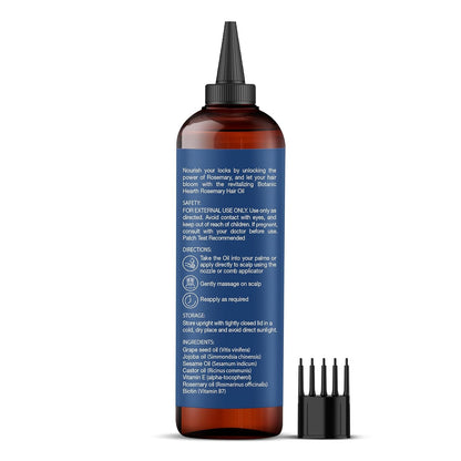 100% Pure Rosemary Oil for Hair Growth (6.7 Fl Oz)| Infused with Biotin, Jojoba