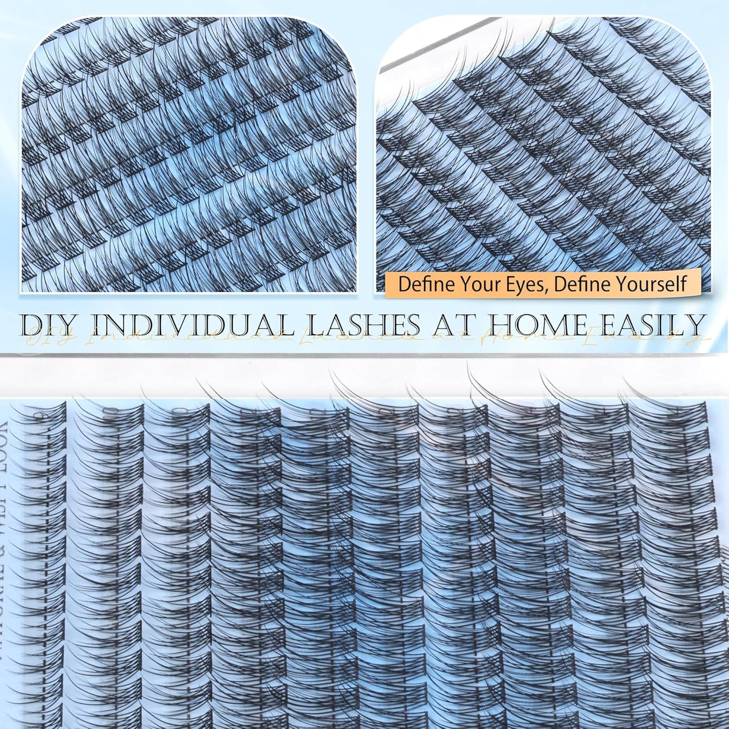 Natural Lash Clusters Wispy Eyelash Clusters 200Pcs Lashes Clusters C Curvature