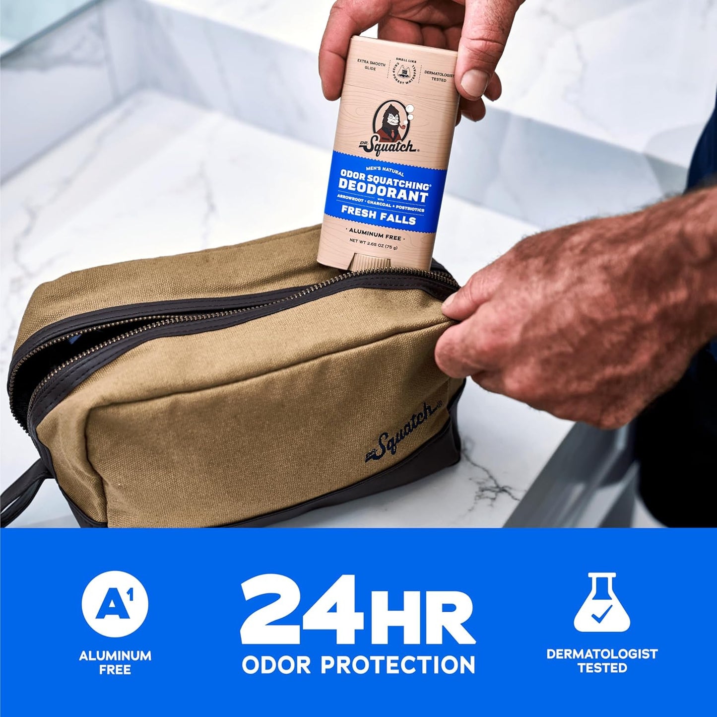 Natural Deodorant for Men - Odor-Squatching Aluminum Free - Fresh Falls (2.65 Oz