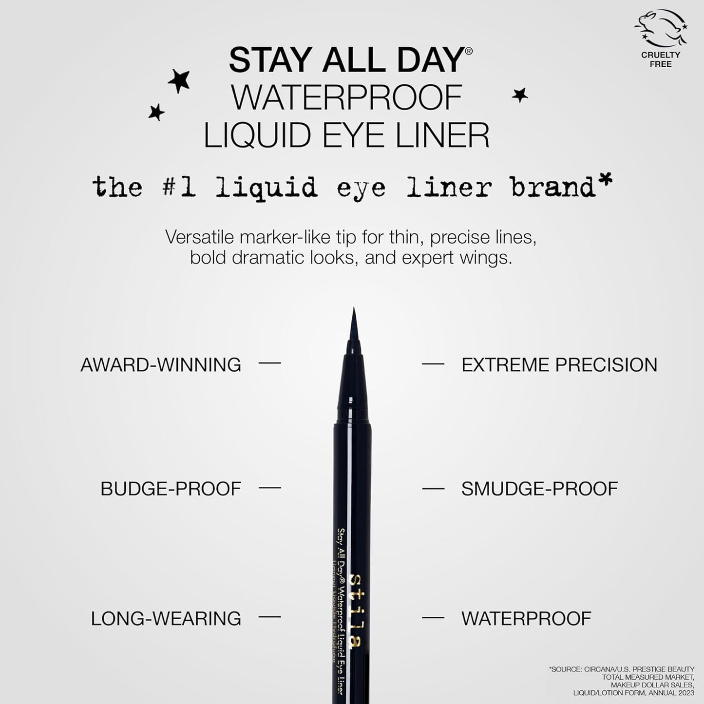 Waterproof Liquid Eye Liner, Stay All Day Makeup with Fine Brush Tip Lasting Sat