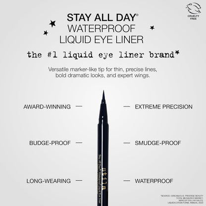 Waterproof Liquid Eye Liner, Stay All Day Makeup with Fine Brush Tip Lasting Sat