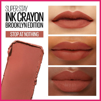 Super Stay Ink Crayon Matte Longwear Lipstick Makeup, 160 Stop at Nothing, 0.04