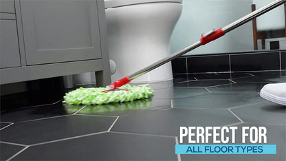 79349 Spin Mop Cleaning System with 3 Microfiber Mop Heads, Red/Gray,Red/Black