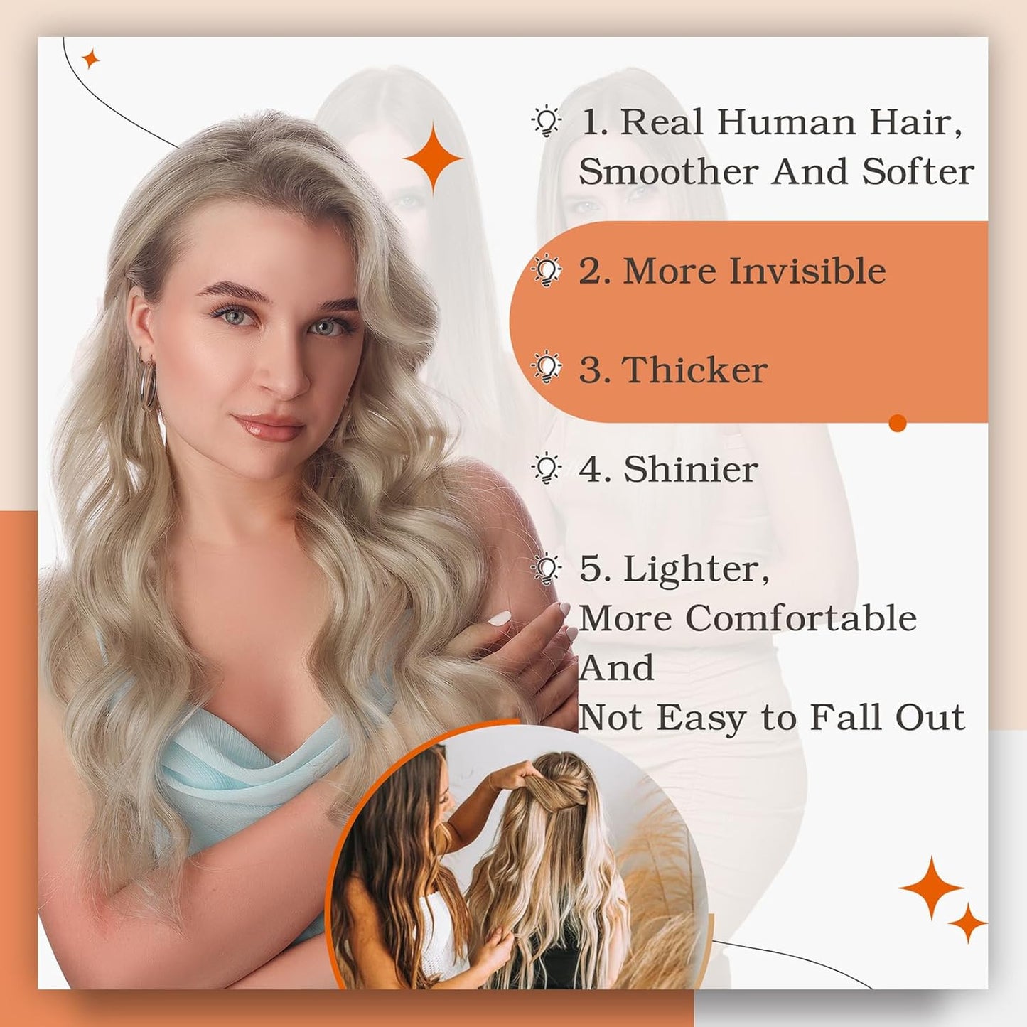 Tape in Hair Extensions Human Hair 18 Highlight 613 Blonde Tape Ins Human Hair 1