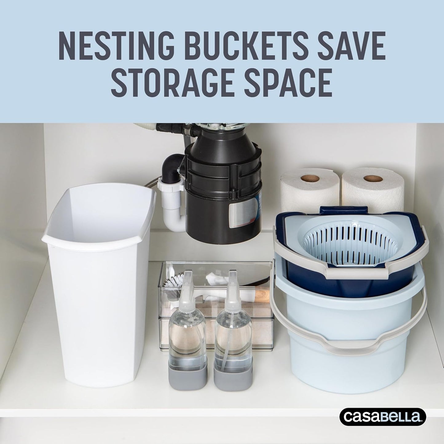 Spin Mop System with Extra Mop Head Refill - Two-Bucket Design with Splash Guard