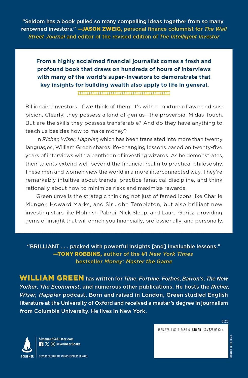 Richer, Wiser, Happier: How the World'S Greatest Investors Win in Markets and Li