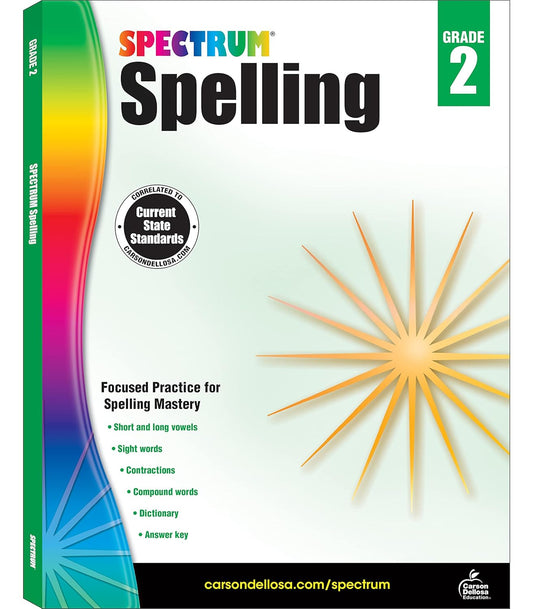 Spectrum Spelling Workbook Grade 2, Ages 7 to 8, 2Nd Grade Spelling Workbook, Ph
