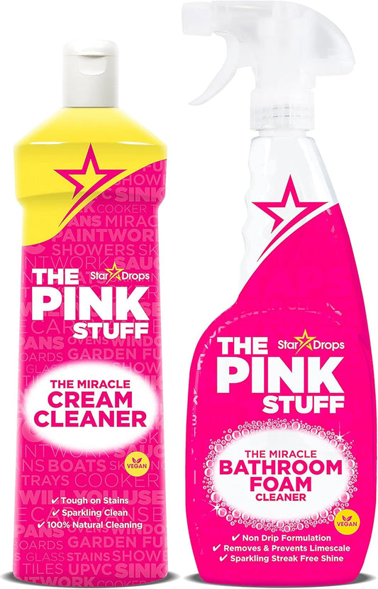 - the Pink Stuff -Bathroom Foam Cleaner and Cream Cleaner Bundle (1 Bathroom Foa