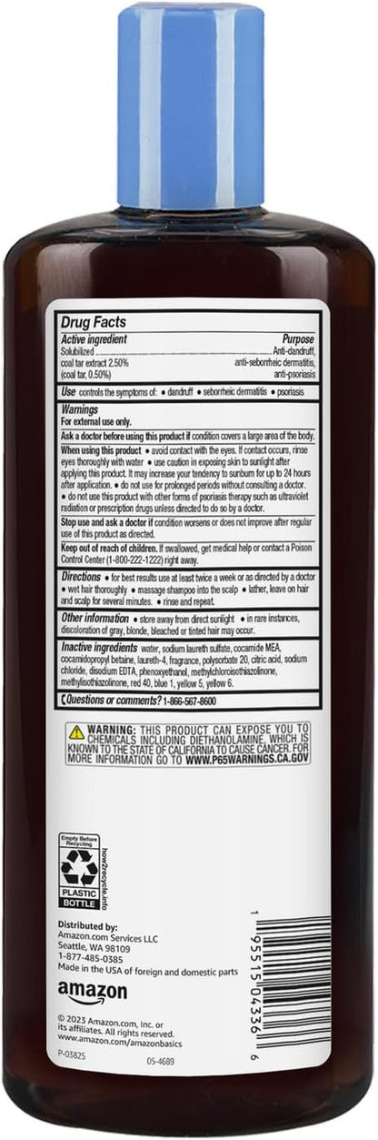 Therapeutic plus Coal Tar Anti-Dandruff Shampoo 0.5% Coal Tar, 16 Fl Oz, Pack of