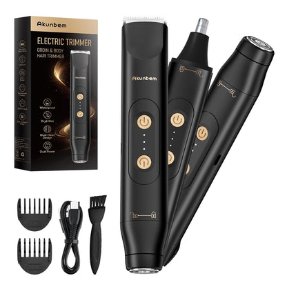 All in 1 Groin & Body Hair Trimmer for Men Bikini Trimmer Women Electric Ball Pu