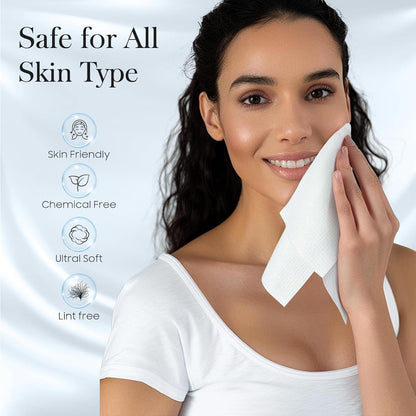 100 Count (2 Box) XL Disposable Face Towels 10” X 12”, 100% Viscose Fibre, Soft