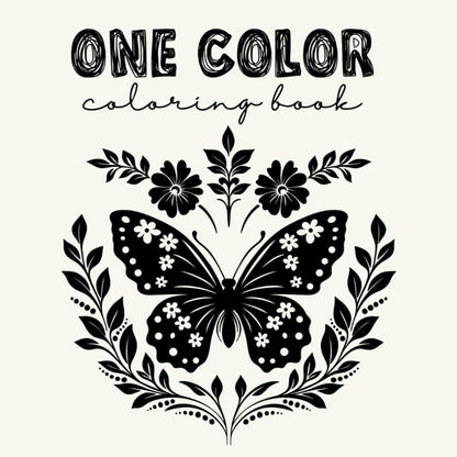 One Pen, One Color II: Adult Coloring Book, Single Color, Stress Free, Black & W