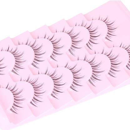 Natural Look Anime Lashes with Clear Band - Moonlight - Ultra-Thin Clear Band -