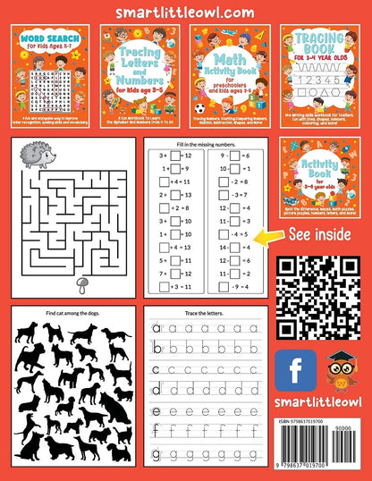 Activity Book for 5-6 Year Olds: Mazes, Spot the Difference, Math Puzzles, Pictu