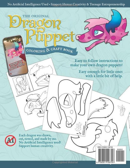 Original Dragon Puppet Coloring & Craft Book: Paper Dragon Puppet Making Kit fro