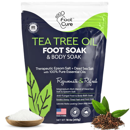 Tea Tree Oil Foot Soak with Epsom Salt - for Toenail Repair, Athletes Foot, Soft