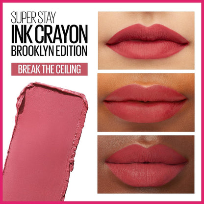 Super Stay Ink Crayon Matte Longwear Lipstick Makeup, 145 Break the Ceiling, 0.0