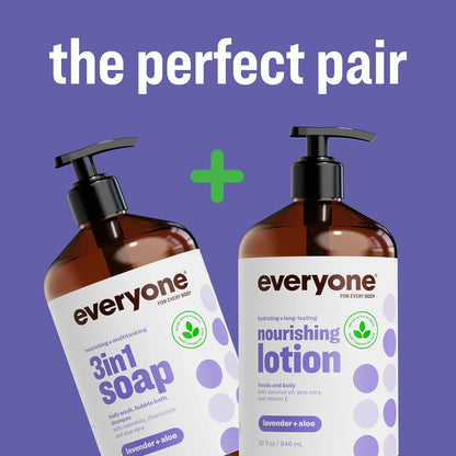 3-In-1 Soap, Body Wash, Bubble Bath, Shampoo, 32 Ounce (Pack of 2), Lavender and