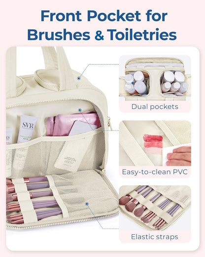 Travel Toiletry Bag, Lightweight Large Wide-Open Travel Bag for Women, Puffy Cos