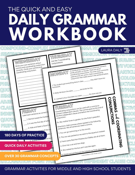 The Quick and Easy Daily Grammar Workbook: Grammar Activities for Middle and Hig