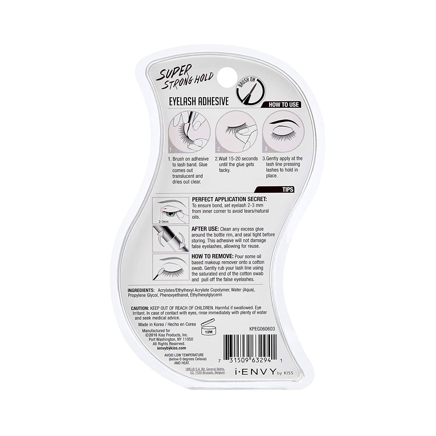 Super Strong Hold Eyelash Adhesive, Waterproof, 48-Hour Long-Lasting Lash Glue,