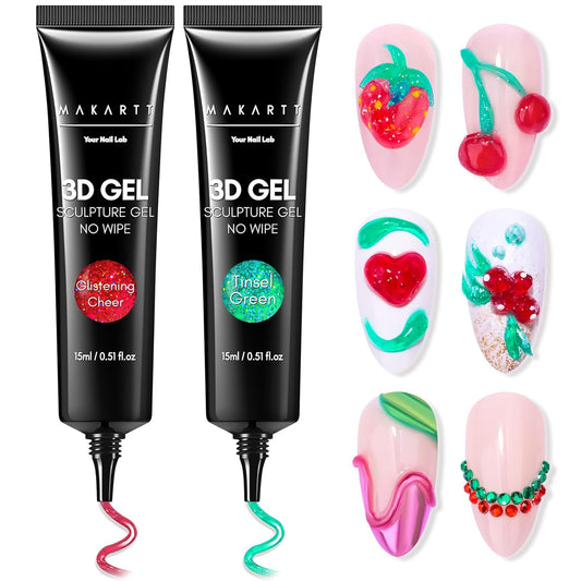 3D Sculpting Gel for Nail Art Kit: 3D Nail Gel for Nail Art, 15Ml No Wipe Polish