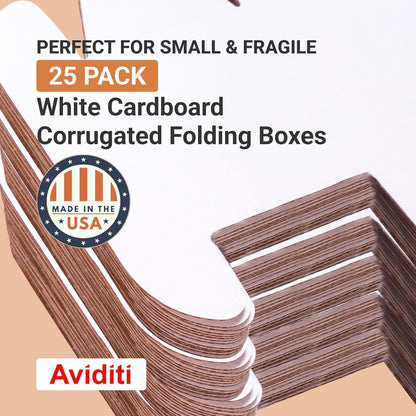 White Shipping Boxes 18"L X 12"W X 6"H (25 Pack) Small Medium Mailing Box for Sm