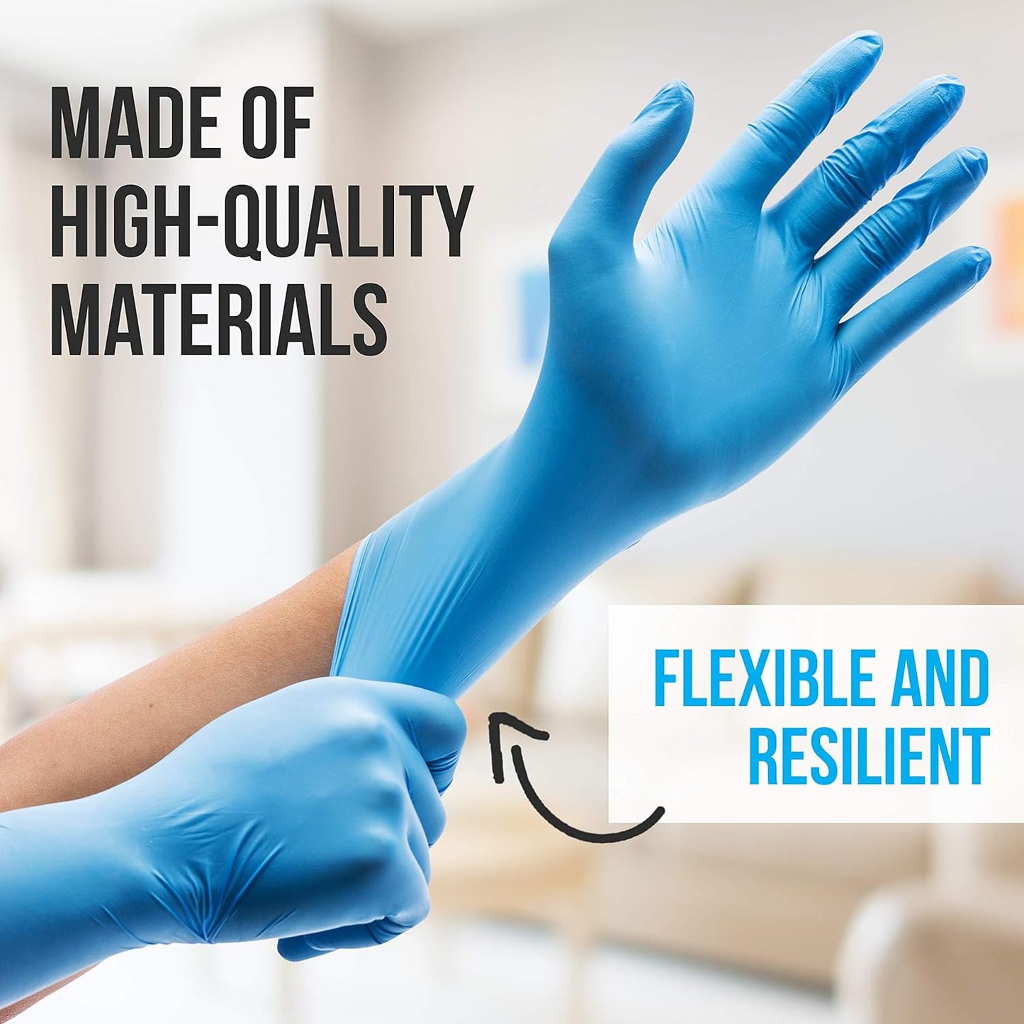 Nitrile Disposable Latex & Powder Free Medium Gloves - Great for Kitchens, Food
