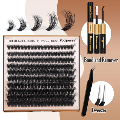 Thick Eyelash Extension Kit Volume Lash Clusters Kit 10-18Mm Individual Lashes C
