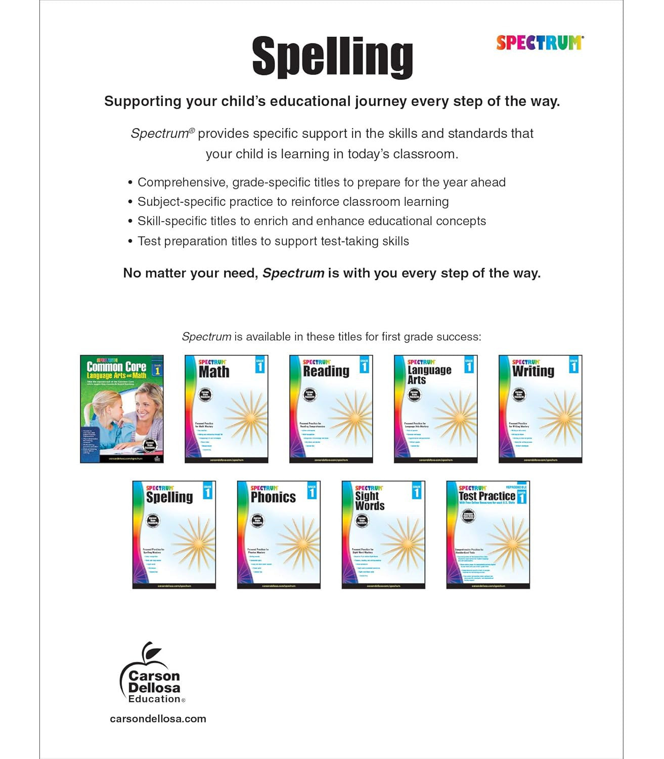 Spectrum Spelling Workbook Grade 1, Ages 6 to 7, 1St Grade Spelling Workbooks, P