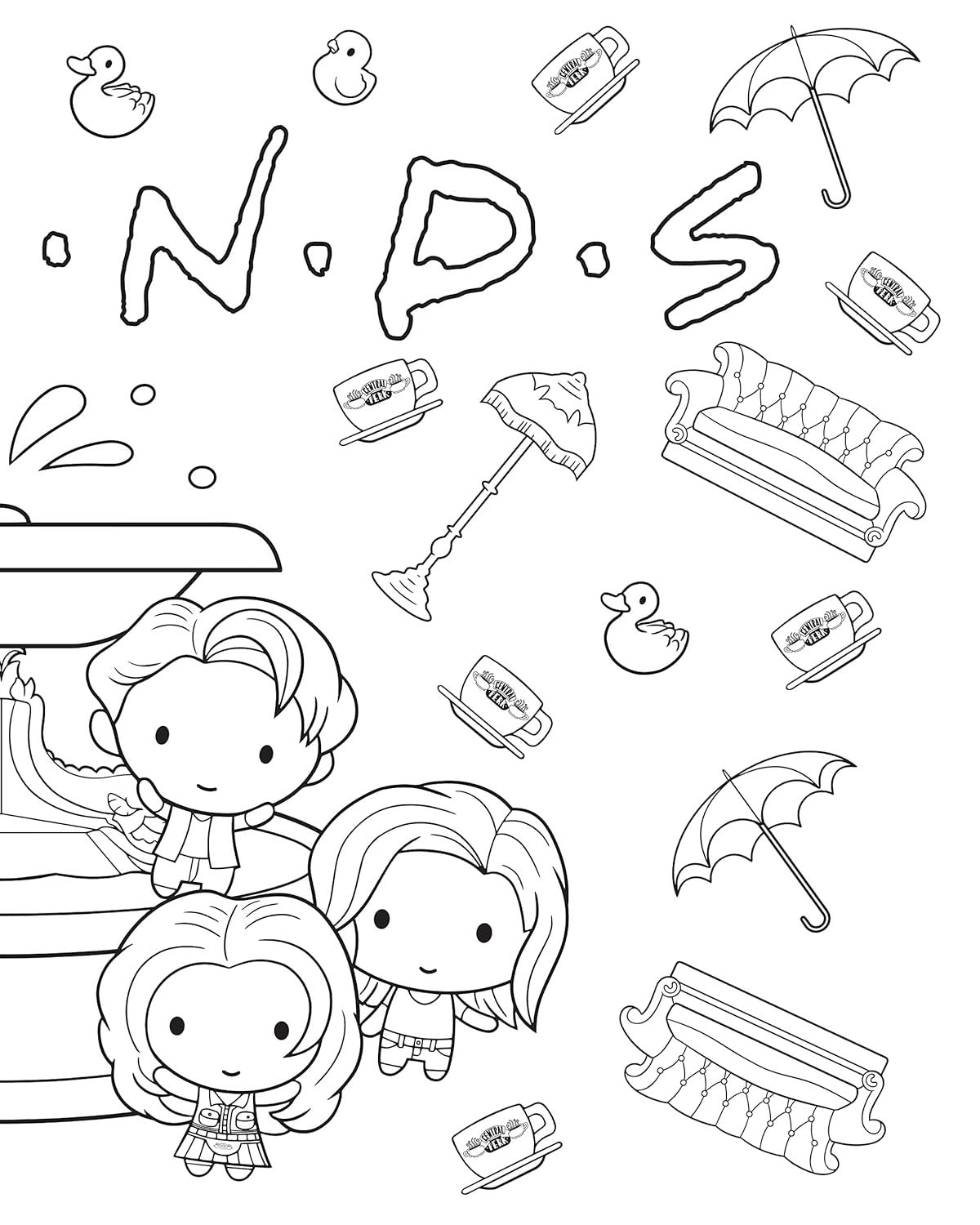 The Official Friends Coloring Book: the One with 100 Images to Color!