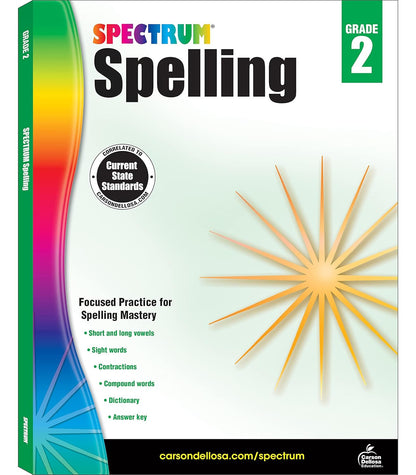 Spectrum Spelling Workbook Grade 2, Ages 7 to 8, 2Nd Grade Spelling Workbook, Ph