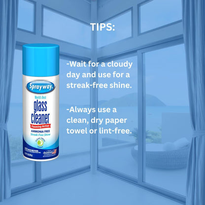 Ammonia-Free Glass Cleaner, Foaming Action - Streakless Shine, 15 Ounce (Pack of