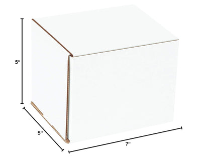 White Corrugated Cardboard Mailing Boxes, 7 X 5 X 5 Inches, Pack of 50, Crush-Pr