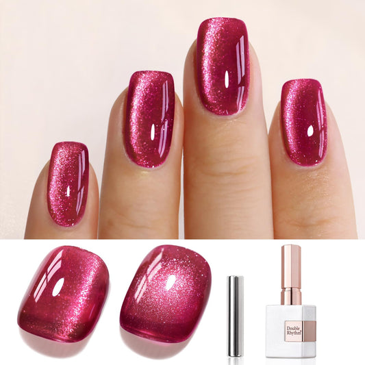 0.5 OZ Cat Eye Gel Polish with Magnet 15ML Holographic Glitter Shimmer Transluce
